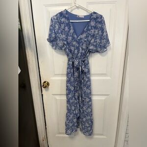 SO Blue Floral Midi Dress NWOT